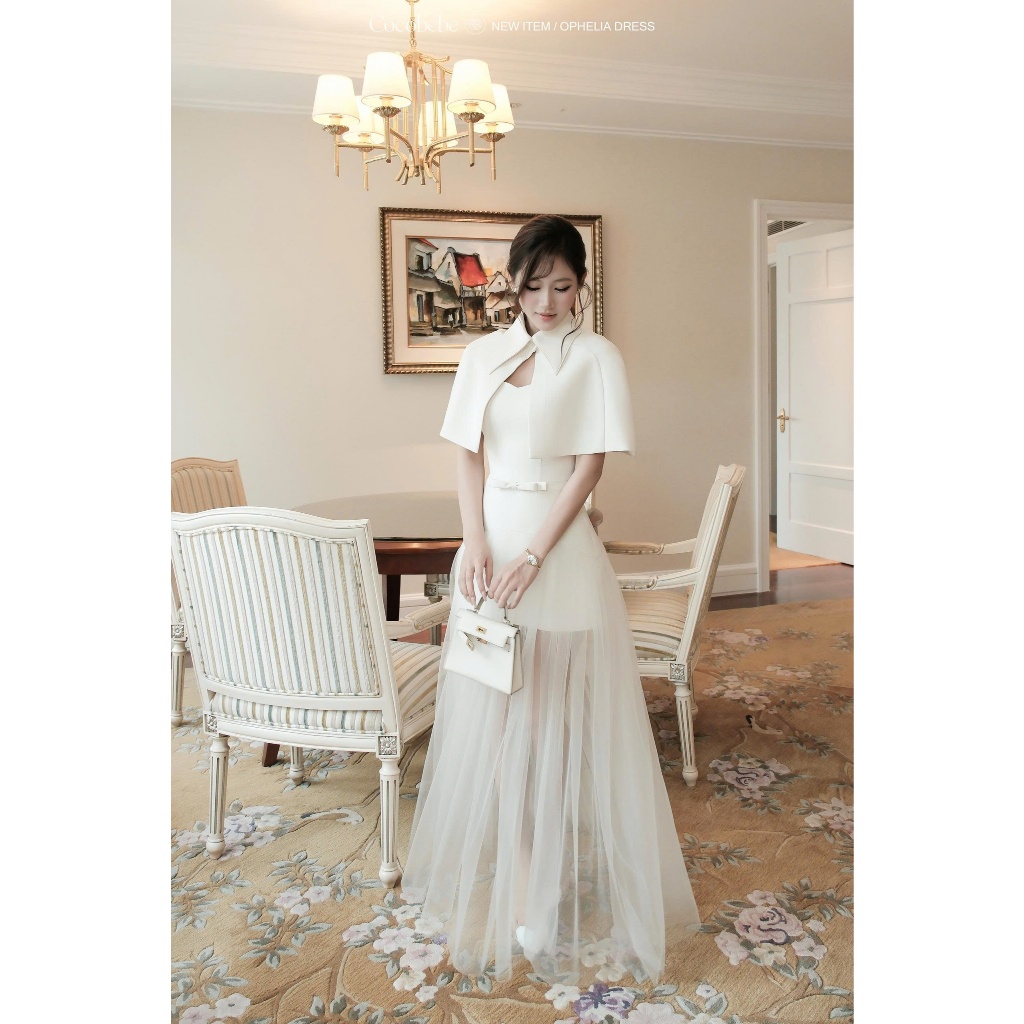 Đầm phối voan tơ dài xòe COCOBEBE OPHELIA DRESS (kèm khoác ngoài)
