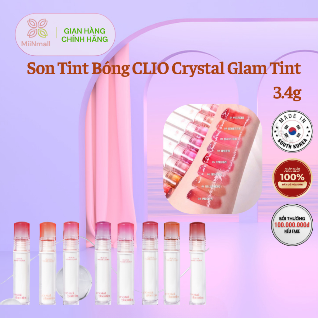 Son Tint Bóng CLIO Crystal Glam Tint 3.4g