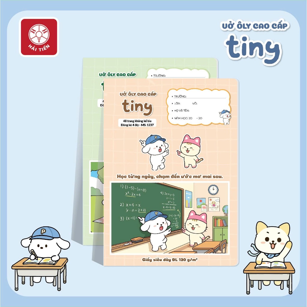 HẢI TIẾN Vở ô ly cao cấp 7 sao - Tiny - ĐL 120g/m2 - 48,80 trang - 4/5 ô ly