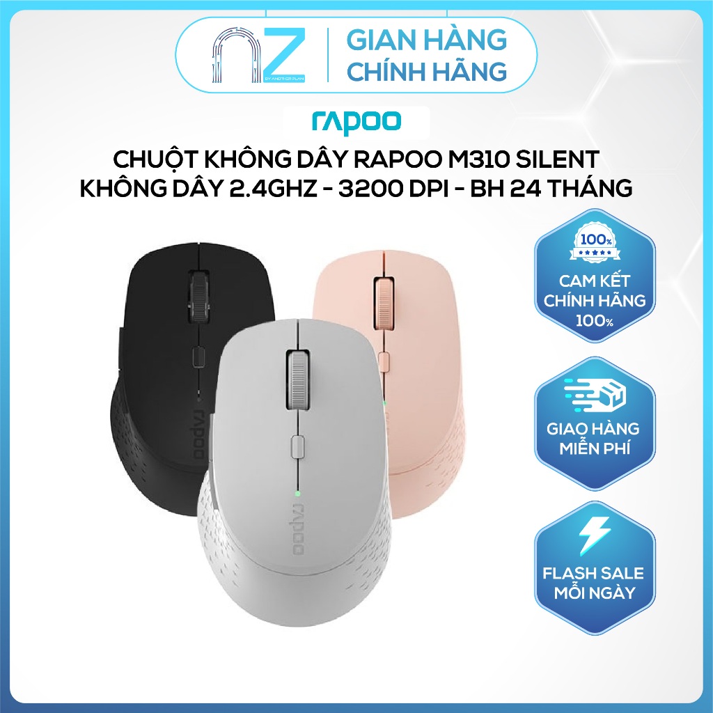 [ Chính Hãng ] Chuột không dây Rapoo M310 Silent 2.4GHz - 3200 DPI - BH 24 tháng