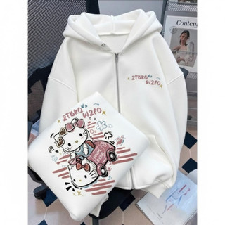 Áo Hoodie XE Hello Kitty Xám Nam Nữ – Form Rộng Oversize Phong Cách Hàn ( CÓ TÚI TRONG )