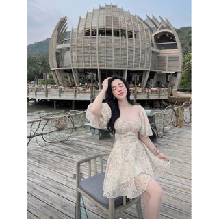 đầm hoa voan size S
