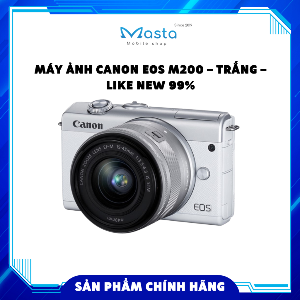 Canon EOS M200 Camera - White - Like New 99%