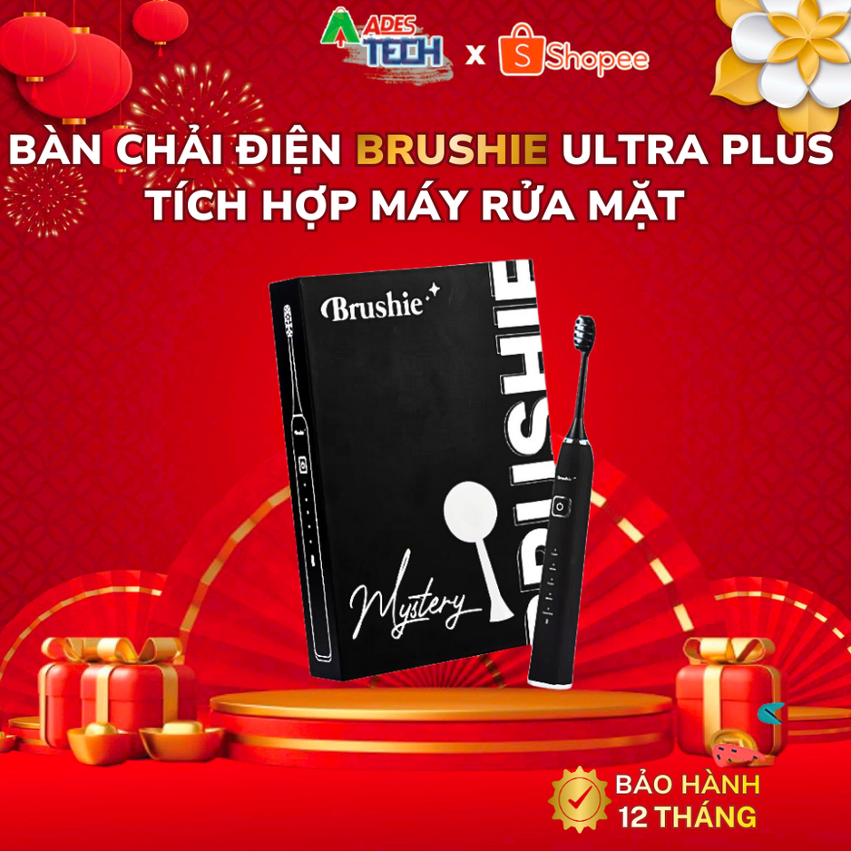 ✔️Bàn chải điện Brushie Ultra Plus tích hợp máy rửa mặt ✔️phiên bản Nâng Cấp 2025 ✔️Chính Hãng