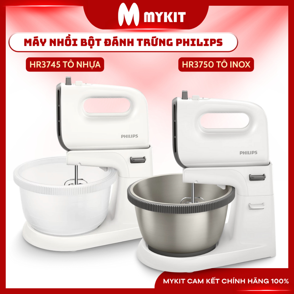 Máy đánh trứng Philips HR3745 HR3750 Hàng Chính Hãng Bảo Hành 2 Năm Mykit Store