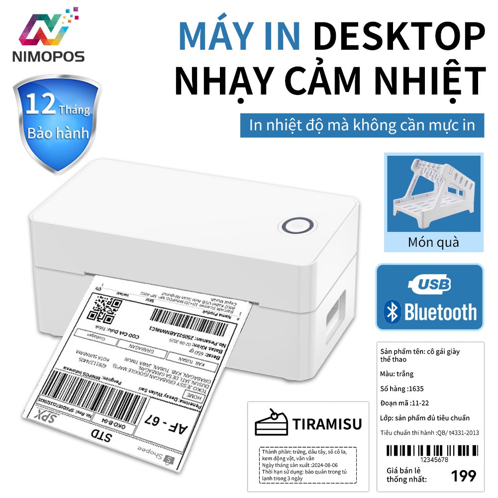 Máy In Nhiệt Khổ A6 Hỗ Trợ In Từ Điện Thoại/Máy Tính In Đơn Sàn Thương Mại Điện Tử, Phiếu Gửi Hàng