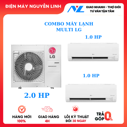 Combo Multi LG Nóng 2.0HP kết hợp lạnh 1HP + 1HP V18OFM.ATGGEVH/V09IFM.ATGGEVH+V09IFM.ATGGEVH
