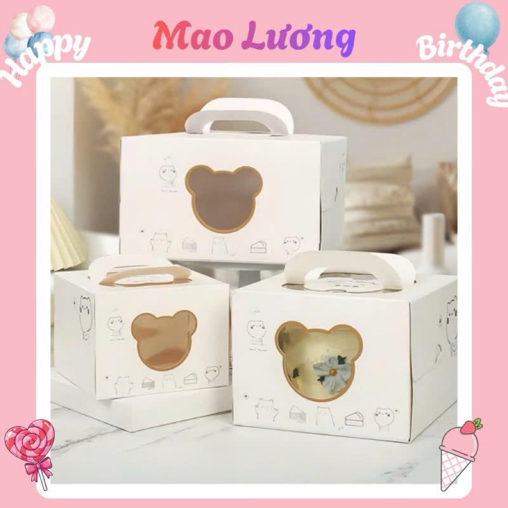 Hộp Giấy Đựng Bánh Kem dễ thương - Hộp đựng bánh kem mini - Hộp đựng bánh bento