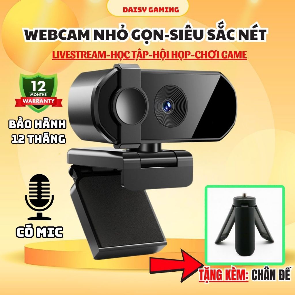 Webcam 4K 2K Livestream có Mic cho PC, Laptop, Trợ sáng cực tốt, webcam pc, cam máy tính pc, webcam 