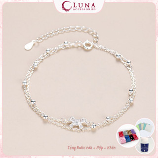💎 [Tặng hộp] Vòng Tay Nữ Nơ Đeo Đôi 2 Tầng “Double Bow” | Nhẹ Nhàng & Thanh Lịch