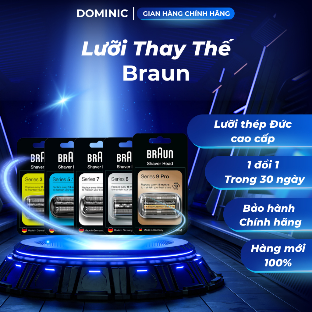 Đầu thay thế, lưỡi máy cạo râu Braun Series 3/5/6/7/8/9 Lưỡi dao cạo 32B-53B-73S-83M-94M - JMI SHOP