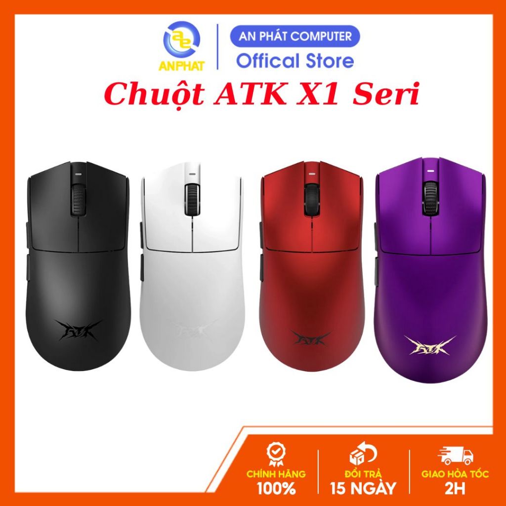 Chuột Gaming ATK X1 Series (SE / Standard / Pro Max) - Siêu Nhẹ 49g, Chip Nordic, Mắt Đọc PAW3395/39