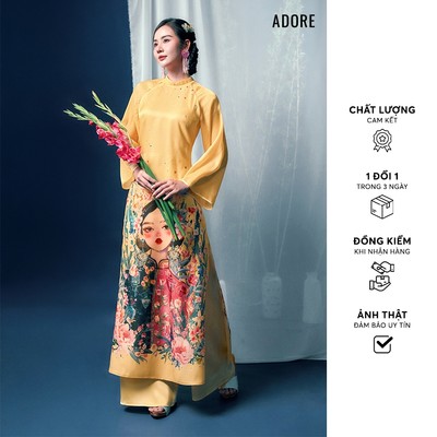 [ ADORE ] A Mị - Set áo dài tơ Vàng Anh 512AD1018