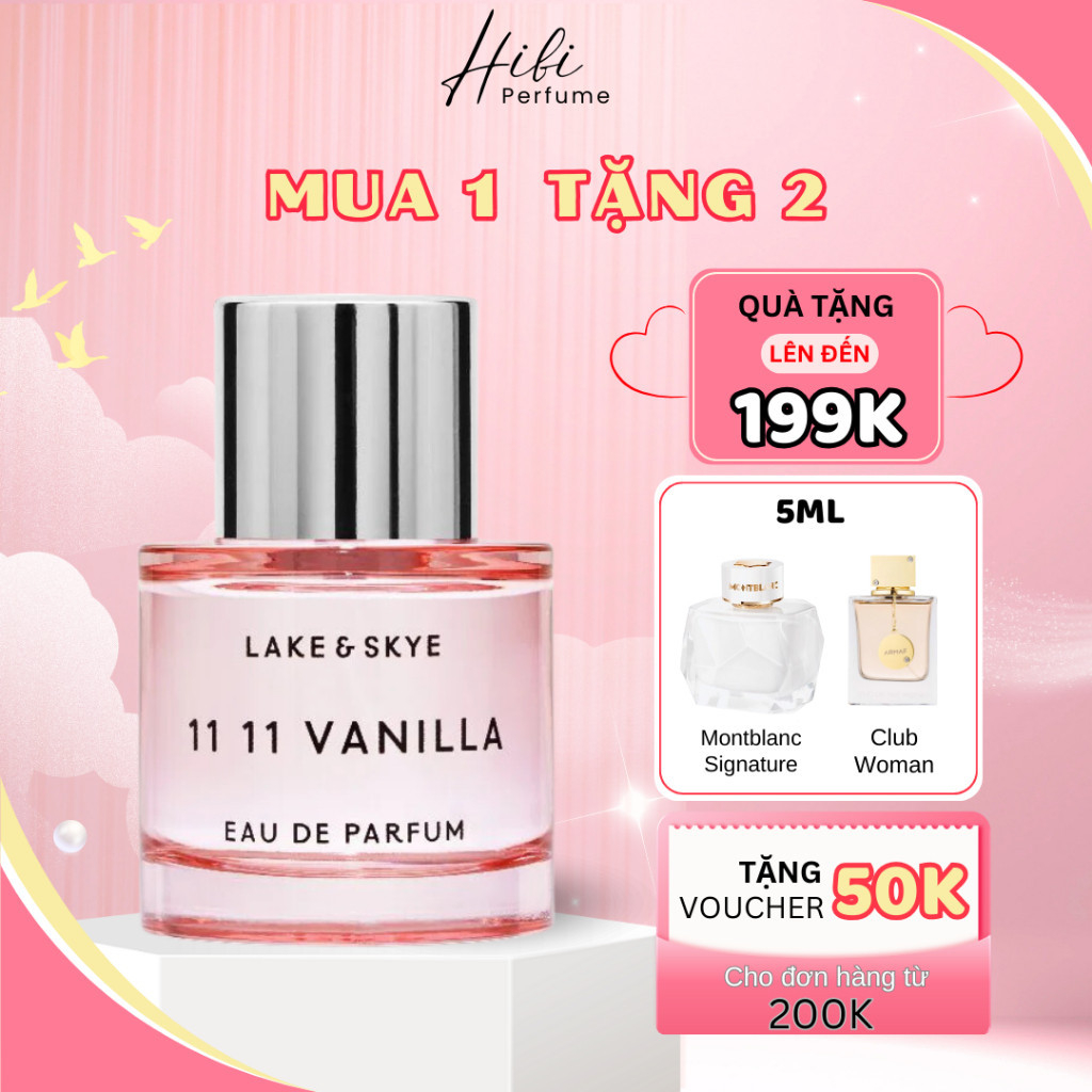 Chiết 10ml nước hoa nữ 11:11 Vanilla Eau de Parfum hương thơm ngọt ngào quyến rũ - hibi perfume