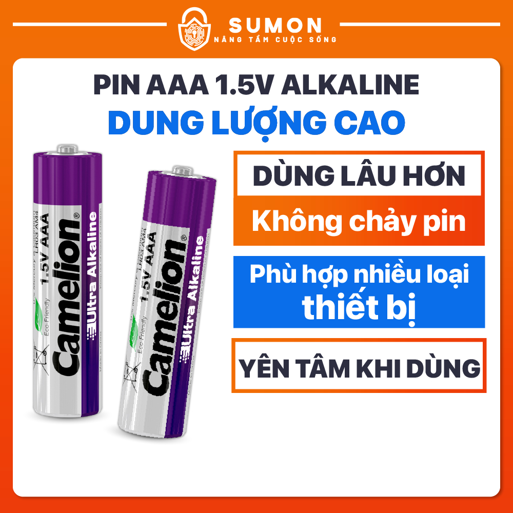 Pin AAA 1.5V Dung Lượng Cao Ultra Alkaline -Pin AAA Alkaline ít hao pin, Pin tiểu AAA dùng hằng ngày