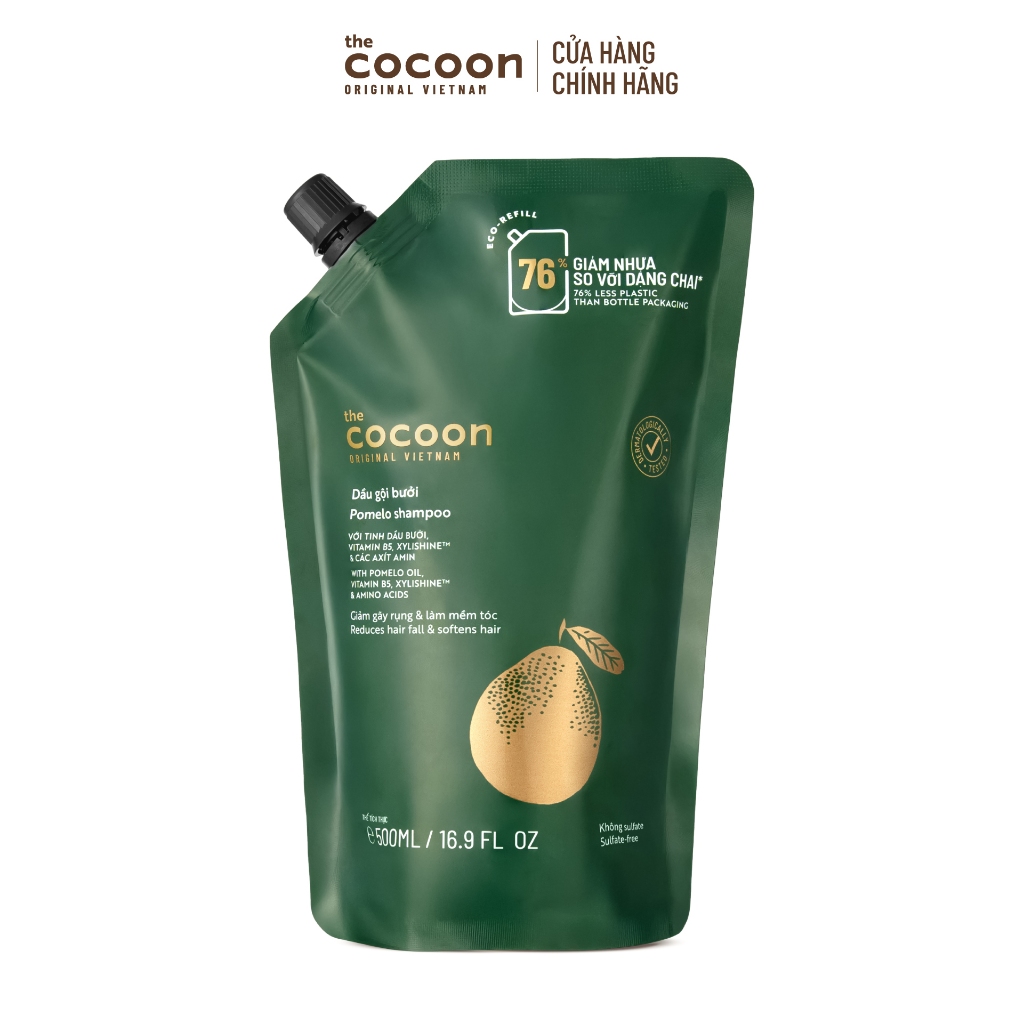 Túi Refill - Dầu gội bưởi Cocoon giúp giảm gãy rụng và làm mềm tóc 500ml | BigBuy360 - bigbuy360.vn