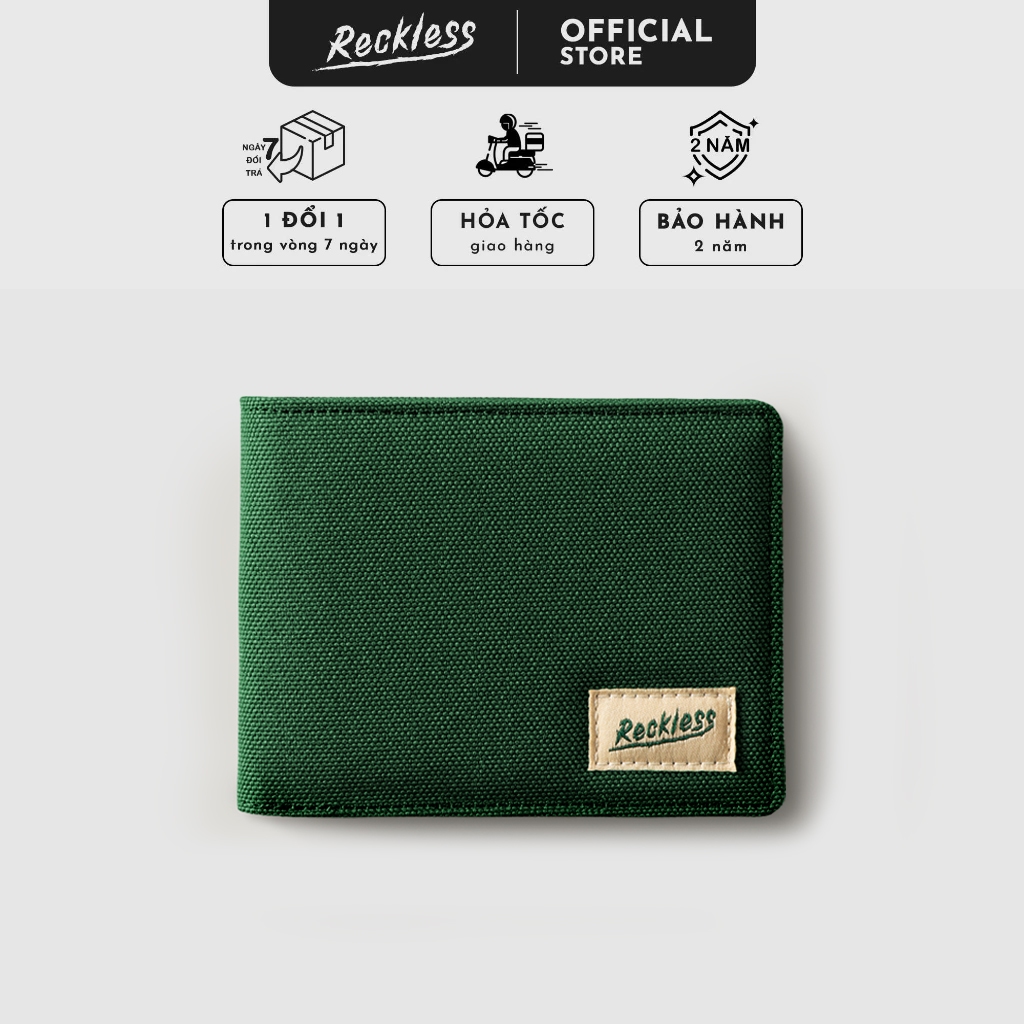 Ví Gập Đôi Tiền Xu Reckless - Coin Bifold - Vải Polyester Kháng Nước