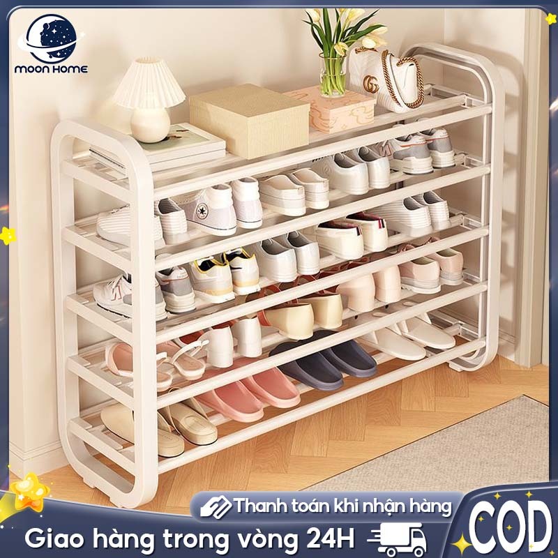 Moon Kệ Giày Lắp Ráp Thông Minh Có Tay Cầm Giá Giày Nhiều Tầng Thép Không Gỉ Kệ Lưu Trữ Đa Năng