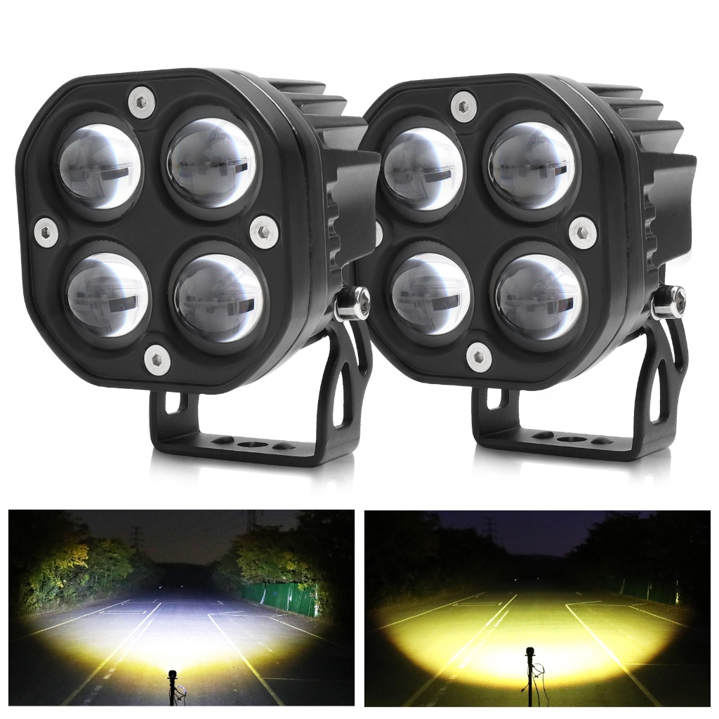 Đèn Trợ Sáng Bi Cầu S1F Pro 60W/ 1 BÓNG 12-48V ĐiệnBình, 3 chế độ, vàng và trắng, vàng và trắng,Chốn