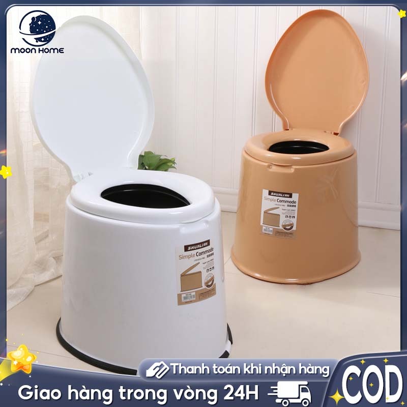 Moon Bồn Cầu Di Động Chống Trượt Bồn Cầu Nhựa Cao Cấp Bô Vệ Sinh Trong Nhà Cho Người Già Bà Bầu