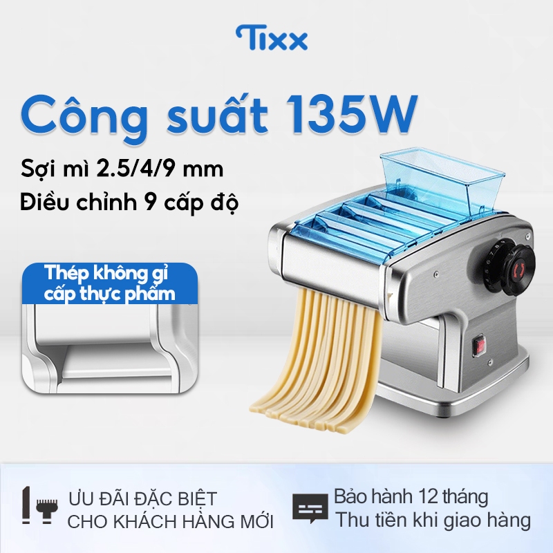 Tixx Máy cán mì Công suất 135W Máy làm mì sợi cán mì nhanh chóng tại nhà