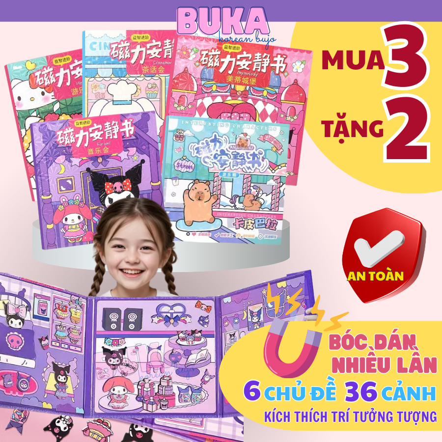[MUA 3 TẶNG 2] Đồ chơi nam châm hoạt hình size to 18cm Buka dán từ tính nhân vật cute siêu đáng yêu đồ chơi