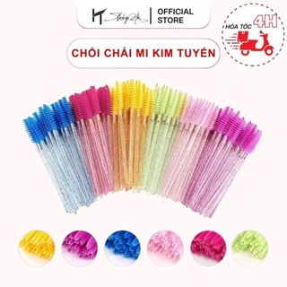 Chổi chải mi Kim Tuyến túi 50 cây, chổi mascara loại 1, dụng cụ nối mi - Thúy Hà