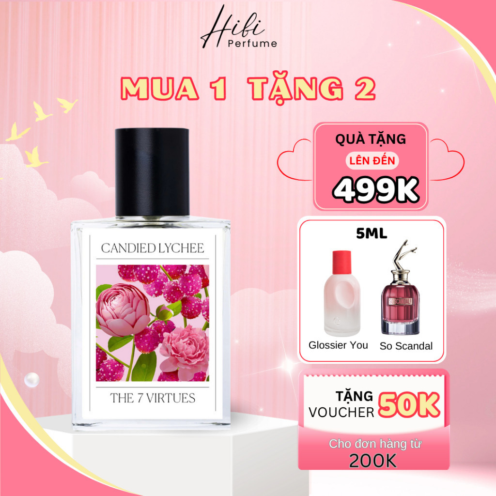 Chiết 10ml nước hoa nữ Th.e 7 Virt.ues Candied Lychee hương thơm ngọt ngào, lôi cuốn - hibi perfume