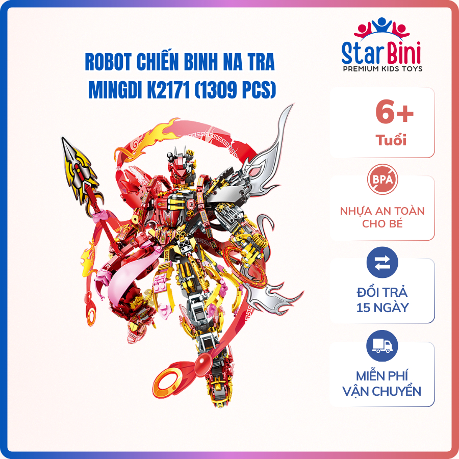 Mô hình đồ chơi lắp ráp Robot, Siêu Nhân, Natra, Ngao Bính MINGDI MD4 - đồ chơi xếp hình (bé 8 tuổi)