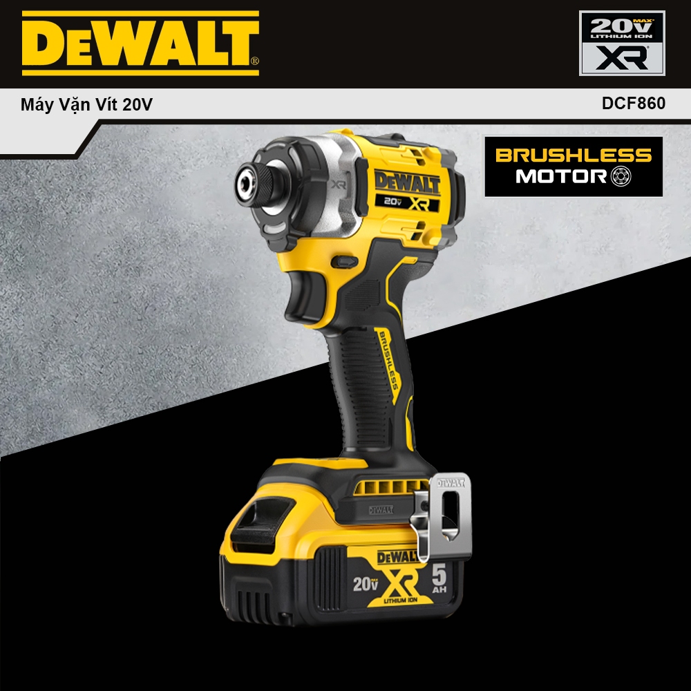 Máy Vặn Vít Dùng Pin 18V DeWalt DCF860 – Lực Siết Tối Đa 282Nm, Tốc Độ Đập 4.500 Lần/Phút