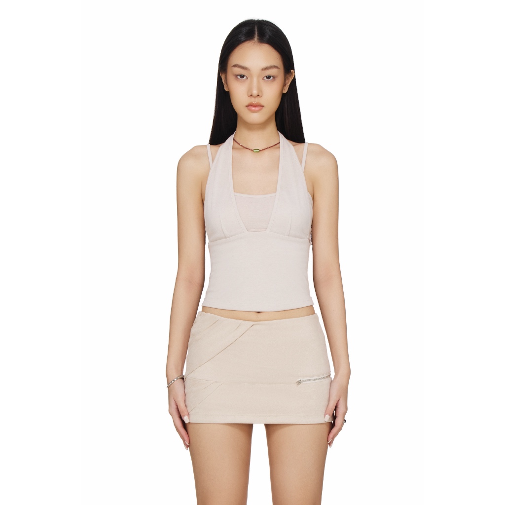 Áo kiểu nữ phối 2 lớp - BEUTER® WMNS HALTER TOP - CREAM