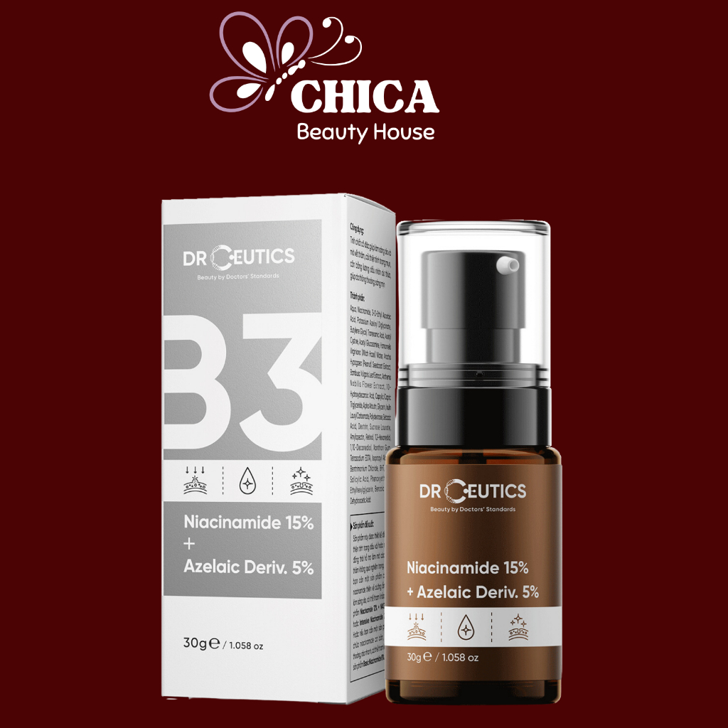 Serum B3 15% DrCeutics Sáng Da Mờ Thâm (Niacinamide 15% + Azelaic Deriv. 5%)