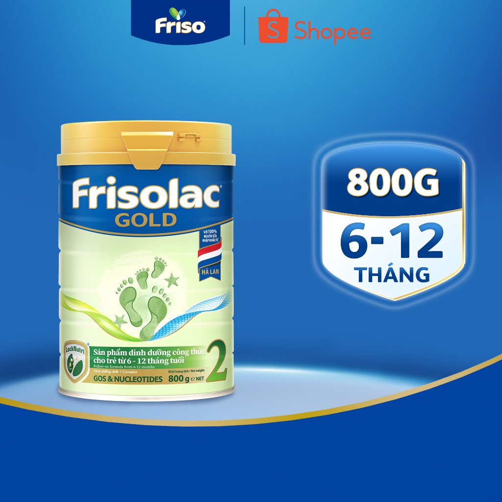 Sữa Bột Frisolac Gold 2 800G/850G cho bé từ 6-12 tháng tuổi