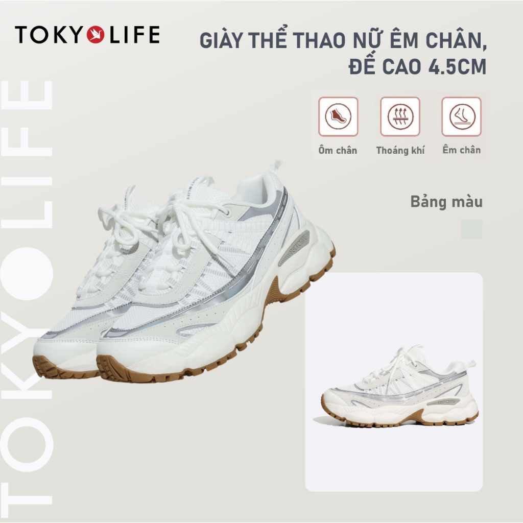 Giày thể thao nữ TOKYOLIFE êm chân thoáng khí, đế cao êm chân, thiết kế thời trang 40005315