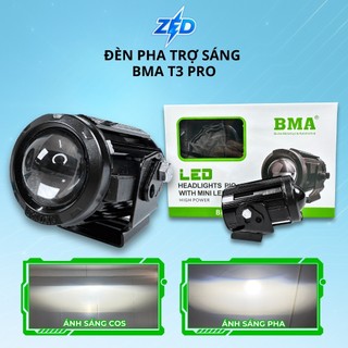 Đèn Trợ Sáng Bi Cầu T3 Pro BMA (New 2026) - 70W Pha Màn Chập Kèm Tâm Pha Laser Chiếu Xa Hơn 200m, Chuyên Lắp Oto Xe Máy