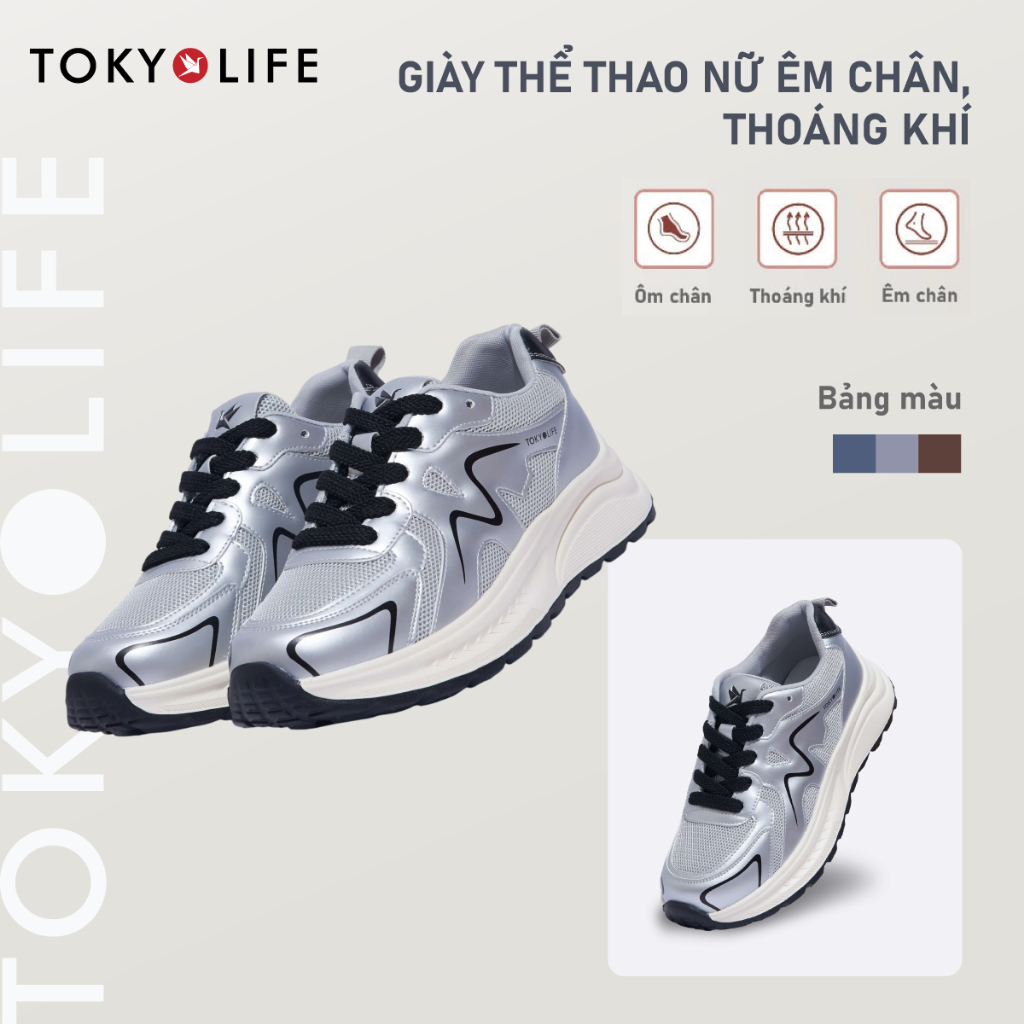 GIÀY THỂ THAO NỮ TOKYOLIFE ÊM CHÂN THOÁNG KHÍ ĐẾ CAO 40004407