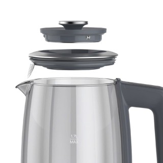 Ấm Siêu Tốc LocknLock EJK276GRY- 1.7L, 2200W, 5 Mức Chỉnh Nhiệt, Giữ Ấm 12h, Đèn LED Báo Sáng