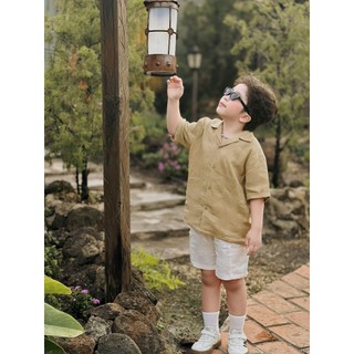 [Hình Shop Chụp]Áo sơ mi bé trai chất vải linen cao cấp thoáng khí cho mùa hè - Cuban Shirt