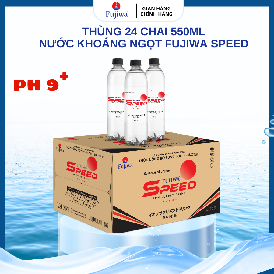 Fujiwa Speed Thùng 24 Chai 390ml Thức Uống Bổ Sung I-ON Giúp bù khoáng, hồi phục năng lượng