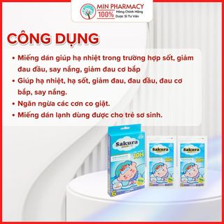 Miếng Dán Hạ Sốt SAKURA Cho bé Nguồn gốc thảo dược - Minpharmacy