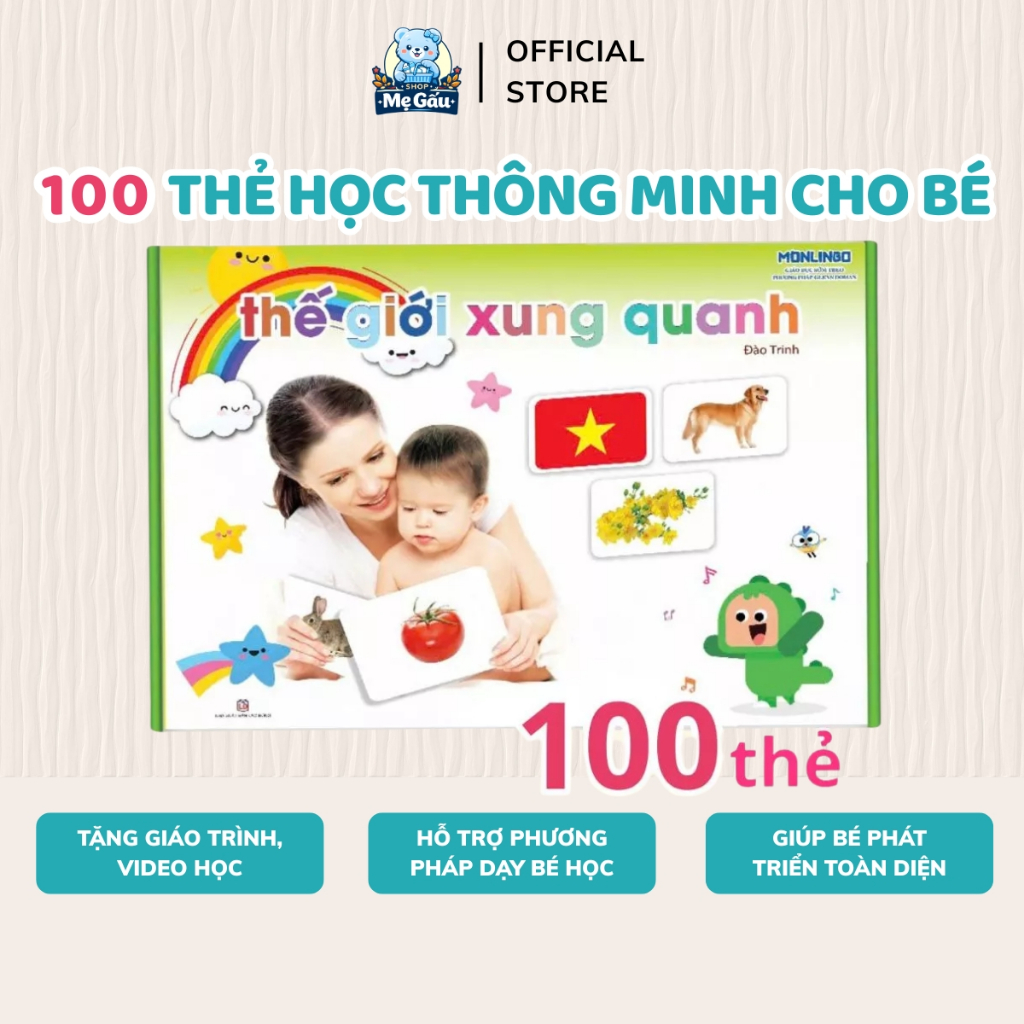 Bộ 100 Thẻ Học Thông Minh Cho Bé TNBOOKS - Flashcard Thế Giới Xung Quanh (0-6 Tuổi)