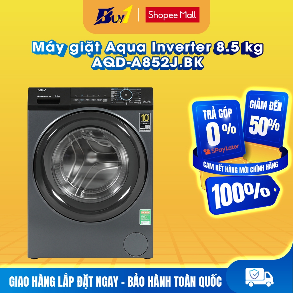 AQD-A852J.BK - Máy giặt Aqua Inverter 8.5 kg AQD-A852J BK - Hàng chính hãng