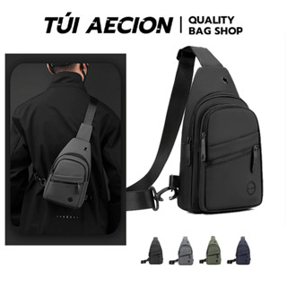 【AECION】Túi đeo chéo nam vải chống nước, túi bao tử nam nhỏ gọn cao cấp kiểu dáng thể thao thời trang