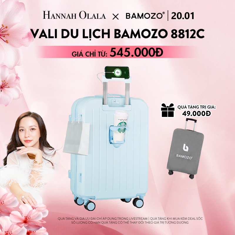 [Hannah Olala x Bamozo] Vali Du Lịch Bamozo Thời Trang Size 20/24 Cao Cấp_8812