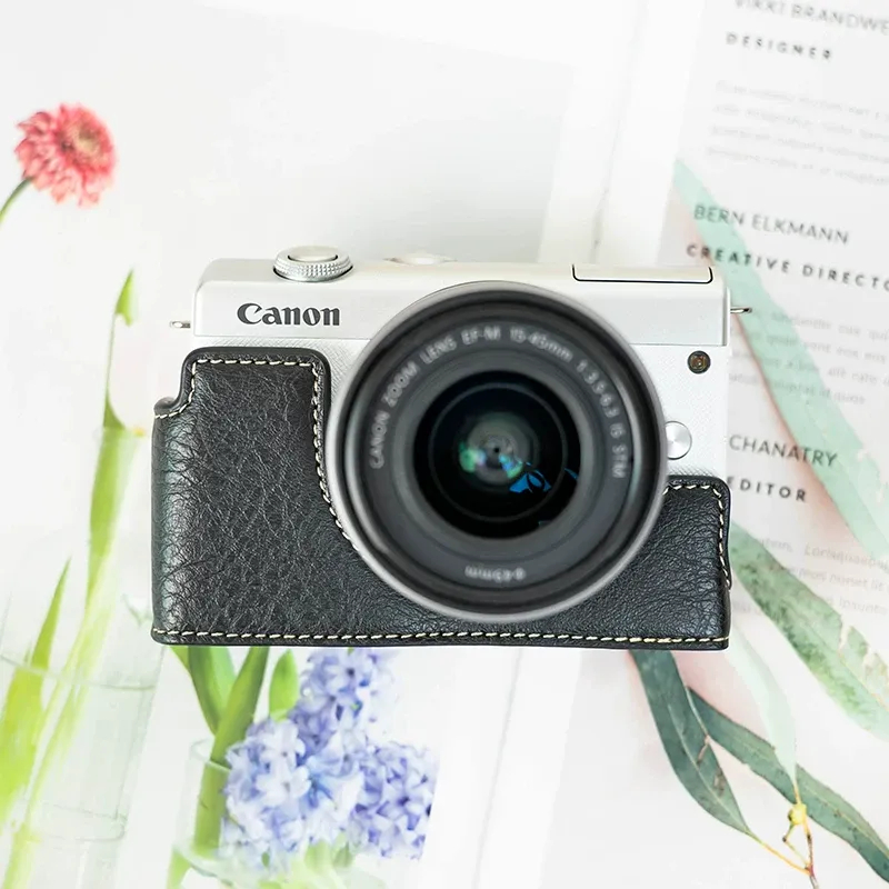 [SẴN] Case bao da máy ảnh Canon M200/M100/M10 nhiều loại