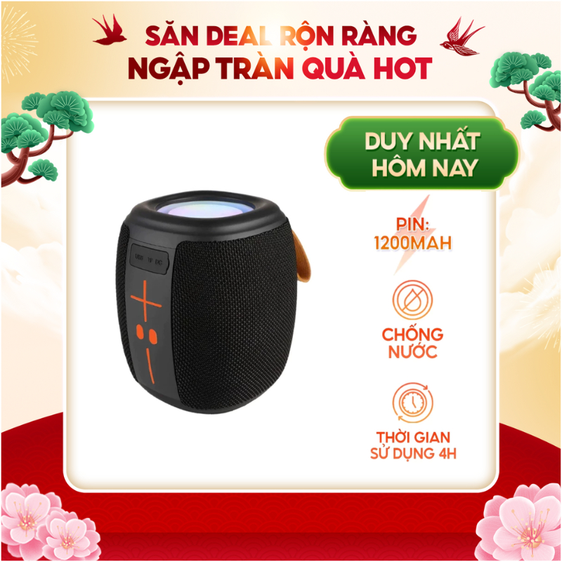 Loa bluetooth HM-805, loa xách tay âm bass cực mạnh thiết kế đèn LED hiện đại , chống nước , pin trâ