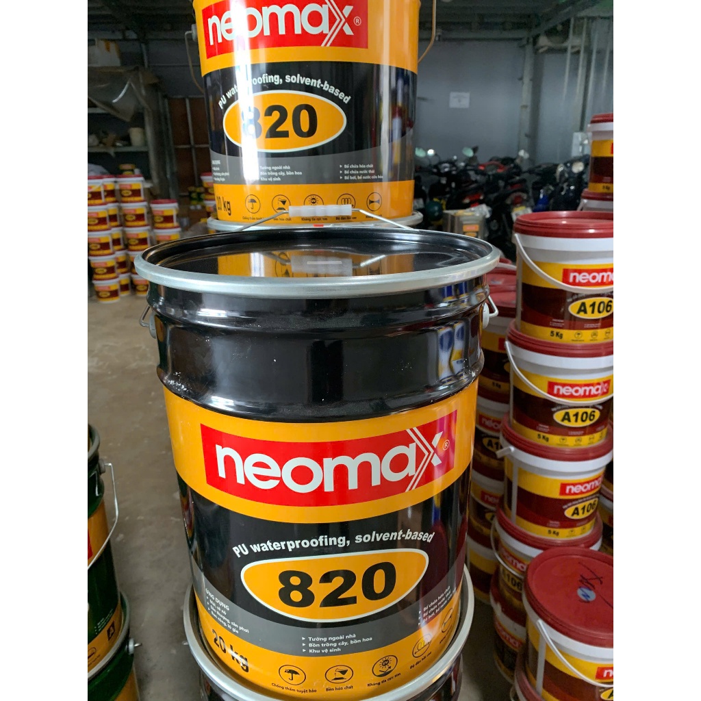 Neomax 820, Chống thấm PU 1 thành phần, Polyurathane, chống thấm sân thượng bê tông