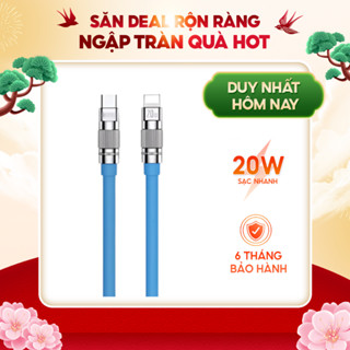 Dây sạc nhanh 20w , dây sạc C to LN thiết kế độc đáo với chất liệu cao su cao cấp chống rối -4 màu