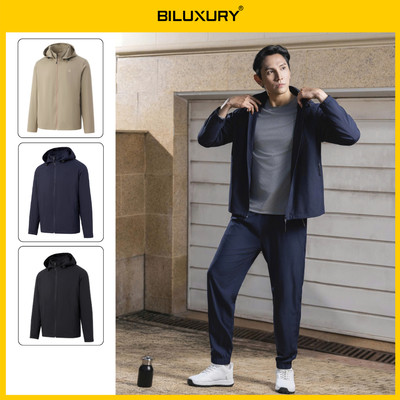[T8_ĐỒNG GIÁ 678K] Bộ Quần Áo Gió Nam Thể Thao Biluxury Chất Vải Gió Chun Kháng Nước (Mũ Có Thể Tháo Rời)