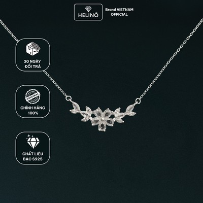 Dây Chuyền Bạc Nữ HELINO Hoa Daisy Năm Cánh Đính Đá Bạc S925 Lấp Lánh C52